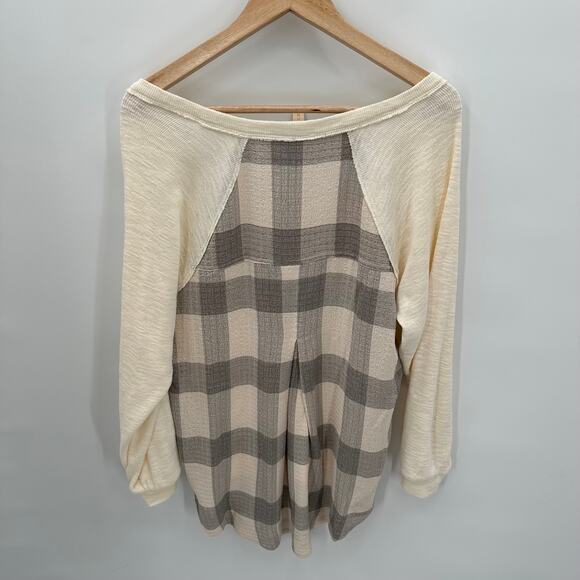 Anthropologie Pilcro Knit V-Neck Sweater with Plaid Back // XS - Picture 9 of 11